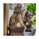 imagem do produto Escultura Par de Le�es com Base em Bronze 120cm - EBZ608 Presen�a Imponente