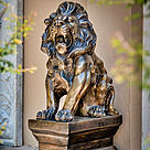 imagem do produto Escultura Par de Le�es com Base em Bronze 120cm - EBZ608 Presen�a Imponente