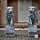 imagem do produto Escultura Par de Panteras em M�rmore Preto 120cm EMP548 Quinta DellArte