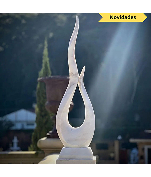 imagem de Escultura Ponta da Eternidade Mrmore Branco 150cm - EMP741
