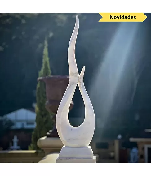 imagem de Escultura Ponta da Eternidade Mármore Branco 150cm - EMP741
