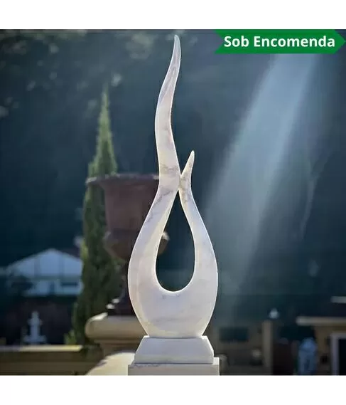 imagem de Escultura Ponta da Eternidade Mármore Branco 150cm - EMP741 Arte Contemporânea 