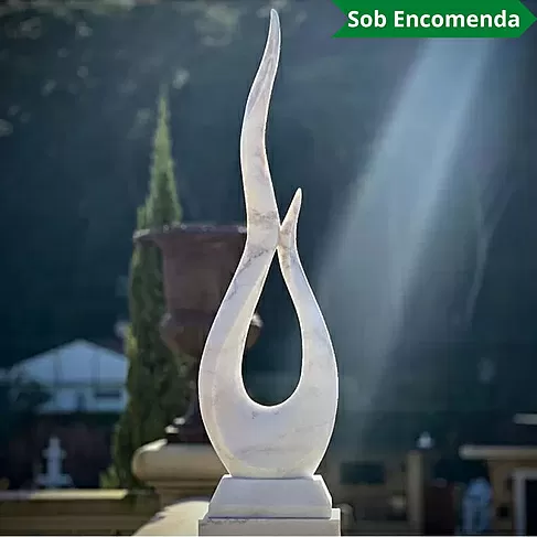 imagem de Escultura Ponta da Eternidade Mármore Branco 150cm - EMP741 Arte Contemporânea 