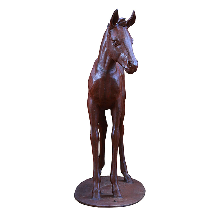 imagem do produto Escultura Potro em Ferro Fundido 121cm VRFF242 Movimento e Eleg�ncia