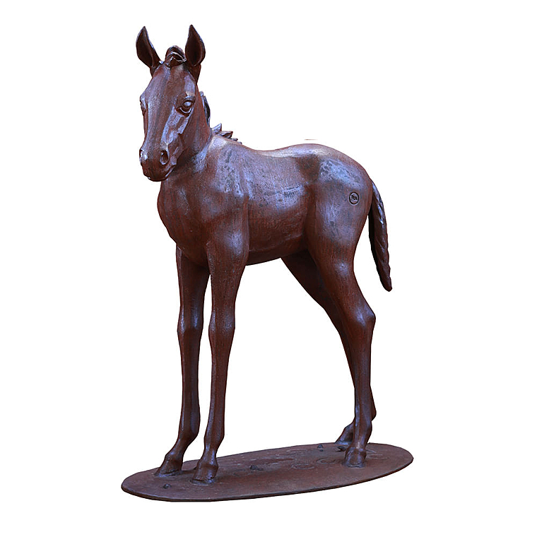 imagem do produto Escultura Potro em Ferro Fundido 121cm VRFF242 Movimento e Eleg�ncia