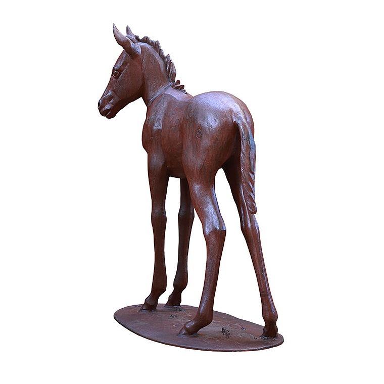 imagem do produto Escultura Potro em Ferro Fundido 121cm VRFF242 Movimento e Eleg�ncia