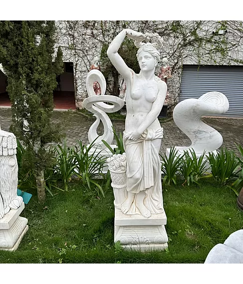 imagem de Escultura Primavera Mármore Branco 175cm - EMP754