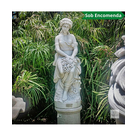 imagem do produto Escultura Primavera Sentada em M�rmore Branco 140cm EMP381 Eleg�ncia Cl�ssica