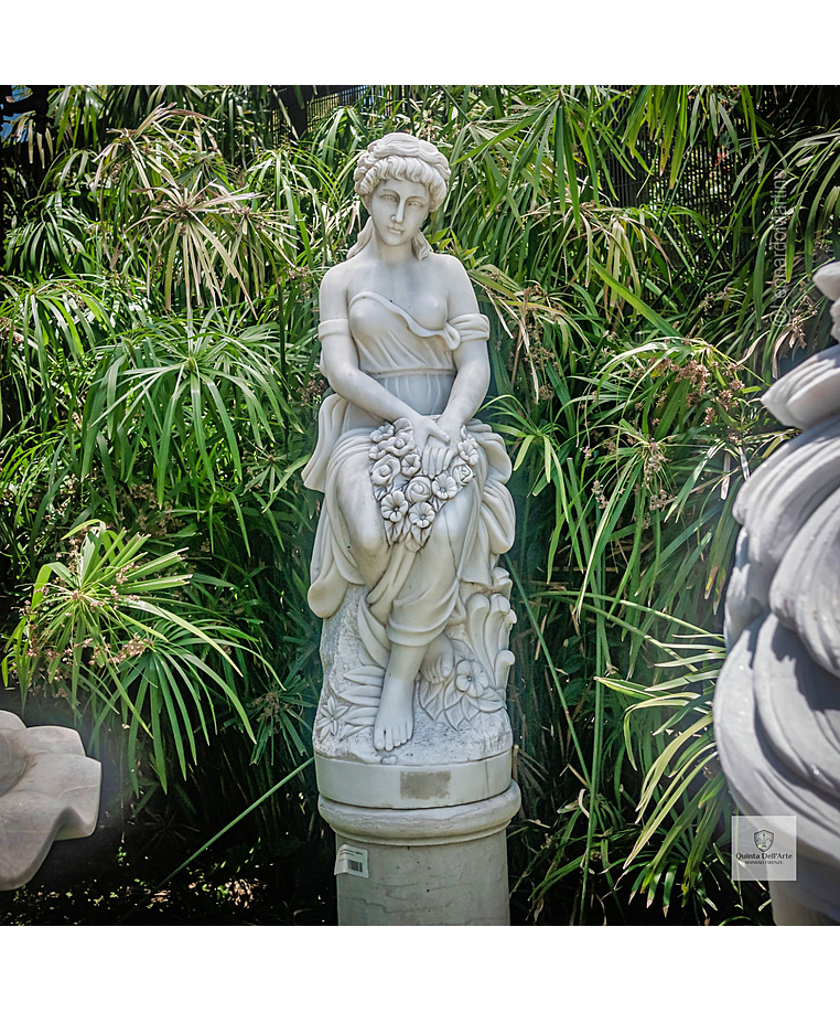 imagem do produto Escultura Primavera Sentada M�rmore Branco 140cm - EMP381