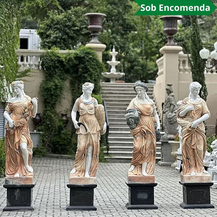 imagem do produto Escultura Quatro Esta��es do Ano em M�rmore Rosa 160cm - EMP426