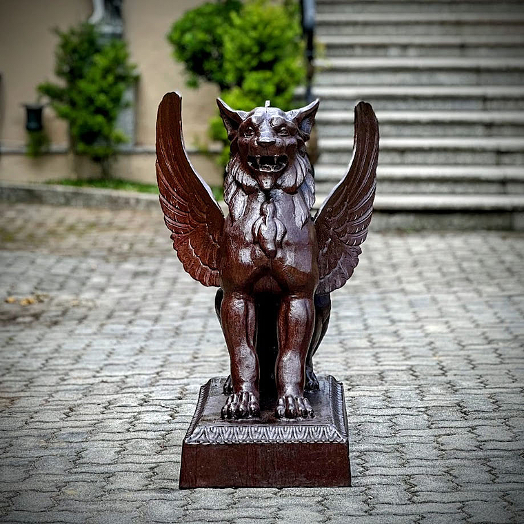 imagem do produto Escultura Quimera em Ferro Fundido 95cm EF410 Misticismo e Impon�ncia