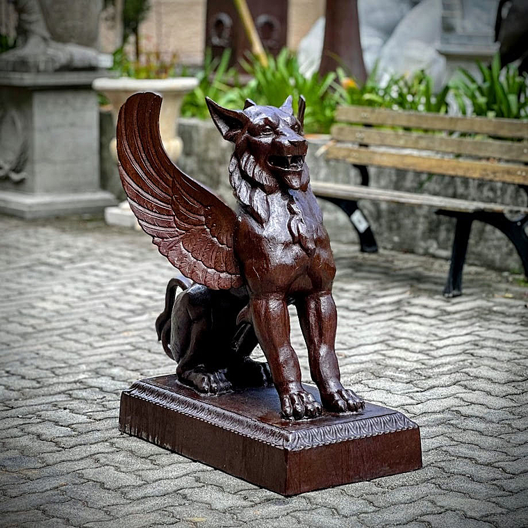 imagem do produto Escultura Quimera em Ferro Fundido 95cm EF410 Misticismo e Impon�ncia