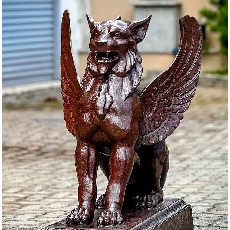 imagem do produto Escultura Quimera em Ferro Fundido 95cm EF410 Misticismo e Impon�ncia
