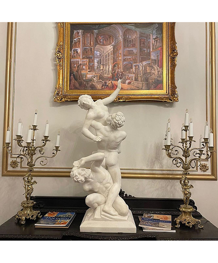 imagem do produto Escultura Rapto de Sabina em M�rmore 120cm EMP486 Arte Cl�ssica Monumental