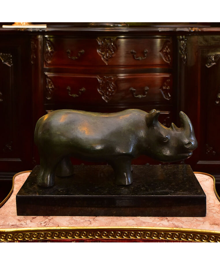 imagem do produto Escultura Rinoceronte de Bronze 45cm -  EBZ551