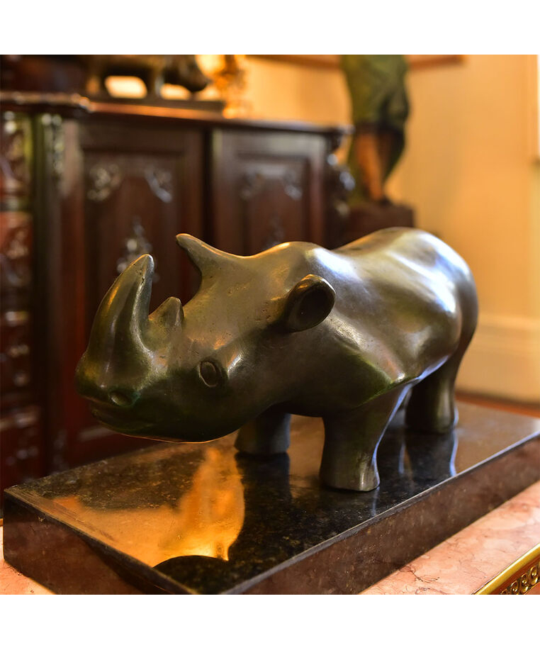 imagem do produto Escultura Rinoceronte de Bronze 45cm -  EBZ551