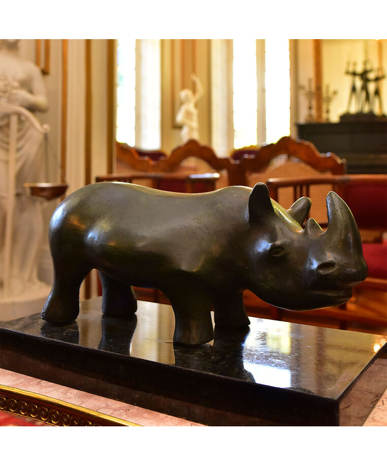 imagem do produto Escultura Rinoceronte de Bronze 45cm -  EBZ551
