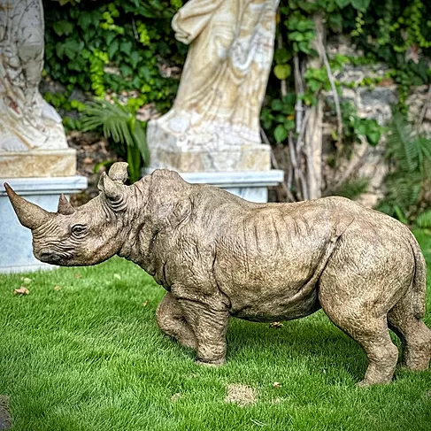 imagem de Escultura Rinoceronte em Bronze 130cm EBZ613 Imponência e Força