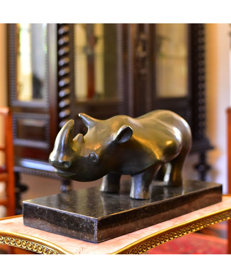 imagem do produto Escultura Rinoceronte em Bronze 45cm EBZ551 For�a e Estilo
