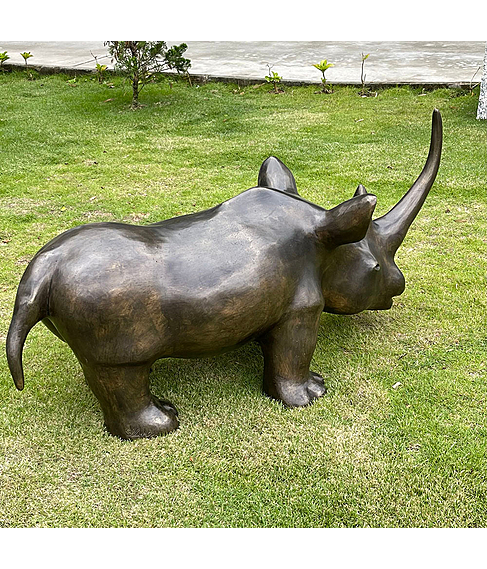 imagem de Escultura Rinoceronte em Bronze 48cm - EBZ513
