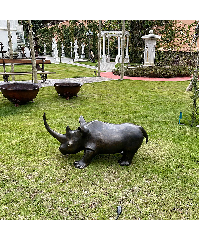 imagem do produto Escultura Rinoceronte em Bronze 48cm EBZ513 For�a e Eleg�ncia