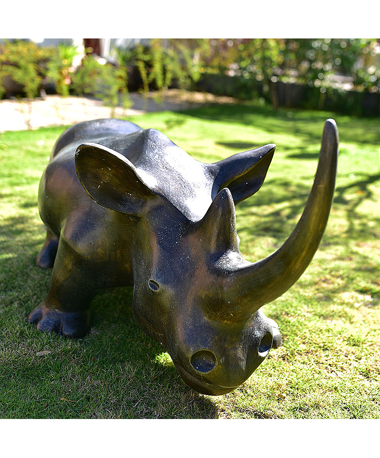 imagem do produto Escultura Rinoceronte em Bronze 48cm EBZ513 For�a e Eleg�ncia