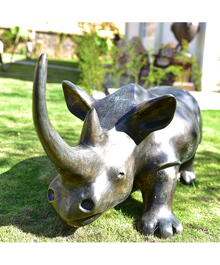 imagem do produto Escultura Rinoceronte em Bronze 48cm EBZ513 For�a e Eleg�ncia