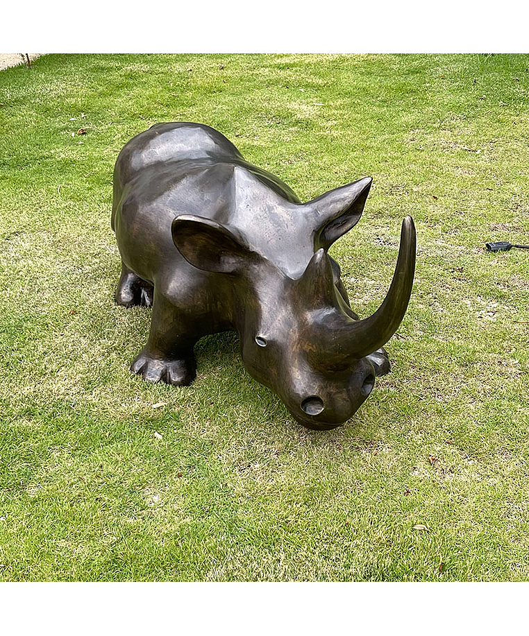 imagem do produto Escultura Rinoceronte em Bronze 48cm EBZ513 For�a e Eleg�ncia