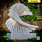 imagem do produto Escultura Ritmo Cont�nuo M�rmore Branco 120cm - EMP737 Arte Moderna Decorativa
