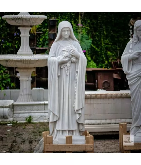 imagem de Escultura Santa Terezinha Mármore Branco 160cm - IMP355