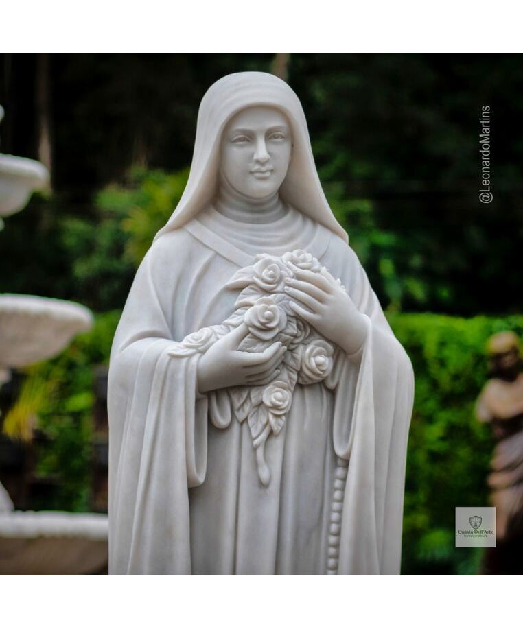 imagem do produto Escultura Santa Terezinha M�rmore Branco 160cm - IMP355 Imagem Religiosa Cl�ssica