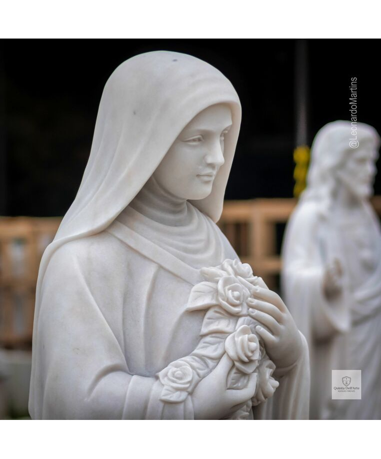 imagem do produto Escultura Santa Terezinha M�rmore Branco 160cm - IMP355 Imagem Religiosa Cl�ssica