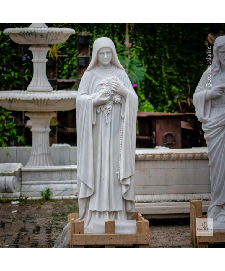 imagem do produto Escultura Santa Terezinha M�rmore Branco 160cm - IMP355 Imagem Religiosa Cl�ssica