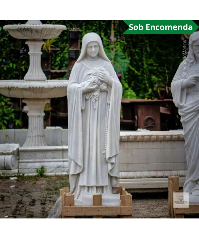 imagem do produto Escultura Santa Terezinha M�rmore Branco 160cm - IMP355 Imagem Religiosa Cl�ssica