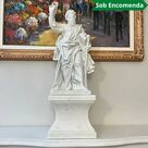 imagem do produto Escultura S�o Paulo em M�rmore Branco 61cm IMP344 Para Ambientes Religiosas 