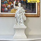 imagem do produto Escultura S�o Paulo em M�rmore Branco 61cm - IMP344