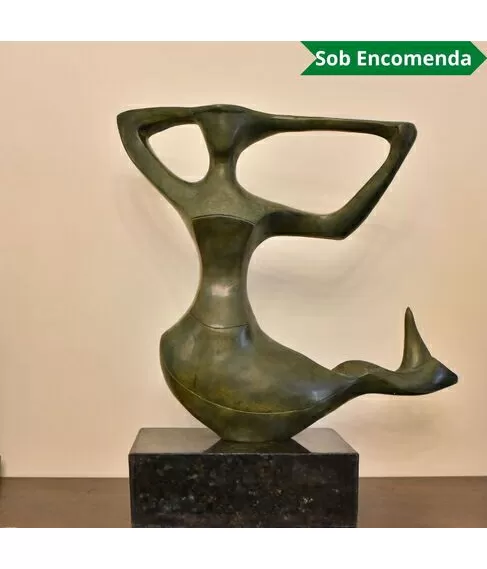 imagem de Escultura Sereia em Bronze 58cm EBZ544 Elegância e Encanto
