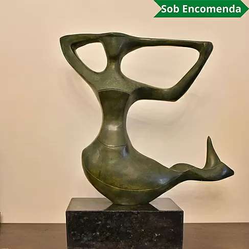 imagem de Escultura Sereia em Bronze 58cm EBZ544 Elegância e Encanto