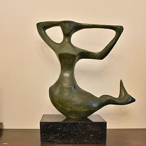 imagem de Escultura Sereia em Bronze 58cm EBZ544 Elegância e Encanto