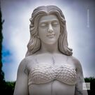 imagem do produto Escultura Sereia Sentada M�rmore Branco 120cm - EMP769 Arte Cl�ssica para Jardins