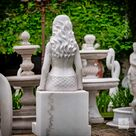 imagem do produto Escultura Sereia Sentada M�rmore Branco 120cm - EMP769 Arte Cl�ssica para Jardins