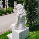 imagem do produto Escultura Sereia Sentada M�rmore Branco 120cm - EMP769 Arte Cl�ssica para Jardins