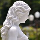 imagem do produto Escultura Sereia Sentada M�rmore Branco 120cm - EMP769 Arte Cl�ssica para Jardins