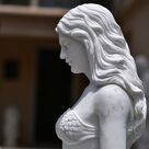 imagem do produto Escultura Sereia Sentada M�rmore Branco 120cm - EMP769 Arte Cl�ssica para Jardins