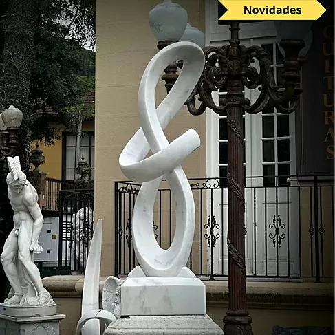 imagem de Escultura Sinfonia do Mármore Branco 160cm - EMP732 Destaque Escultural para Paisagismo