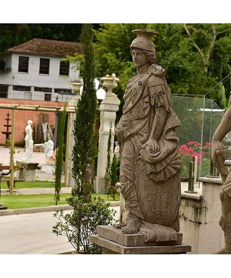 imagem de Escultura Soldado Romano com Escudo 230cm EMP427 Força e Honra Imperial