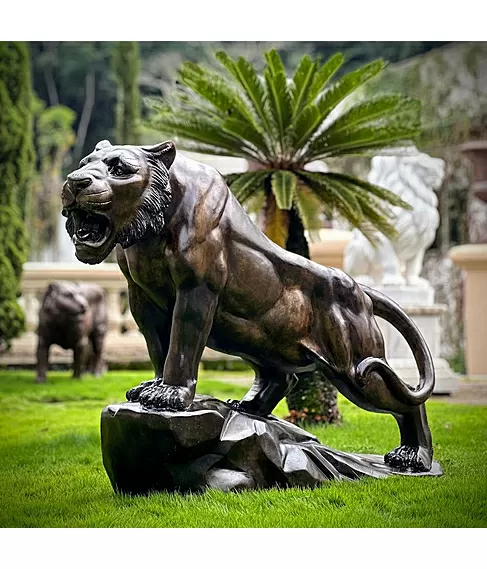 imagem de Escultura Tigre Bronze 120cm - EBZ512