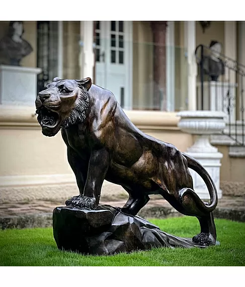 imagem de Escultura Tigre Bronze 120cm - EBZ512