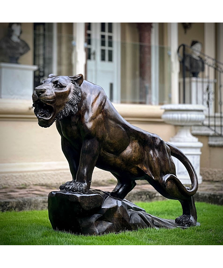 imagem do produto Escultura Tigre Bronze 120cm - EBZ512 For�a e Sofistica��o