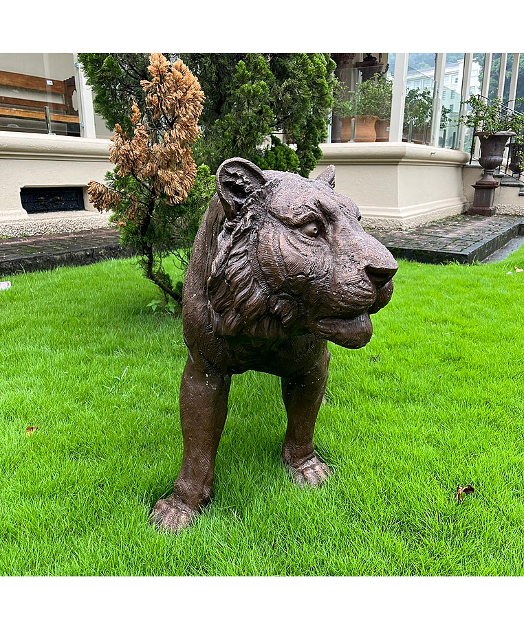 imagem do produto Escultura Tigre em Bronze 190cm - VRBZ349 Impon�ncia e Realismo